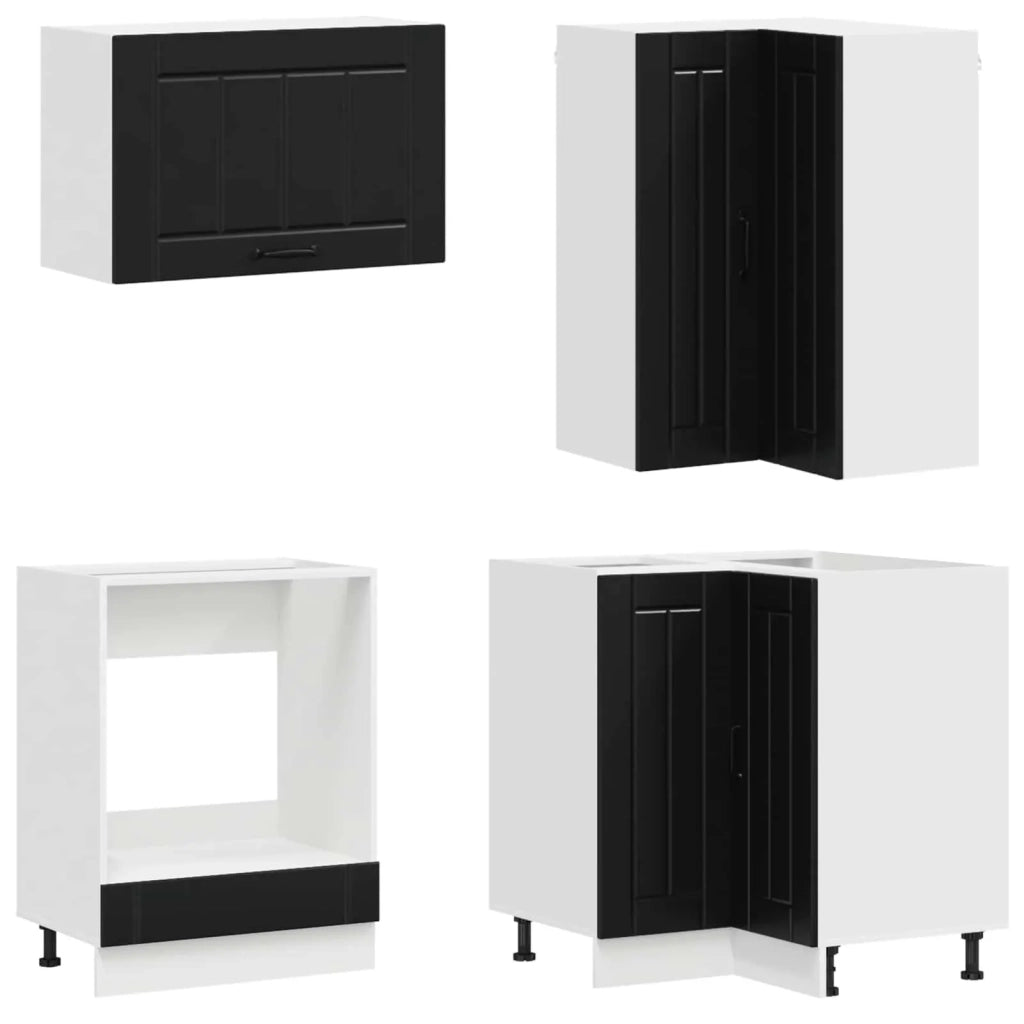 Unità Cucina LUCCA 8 pcs Nero Legno ingegnerizzato 3438392