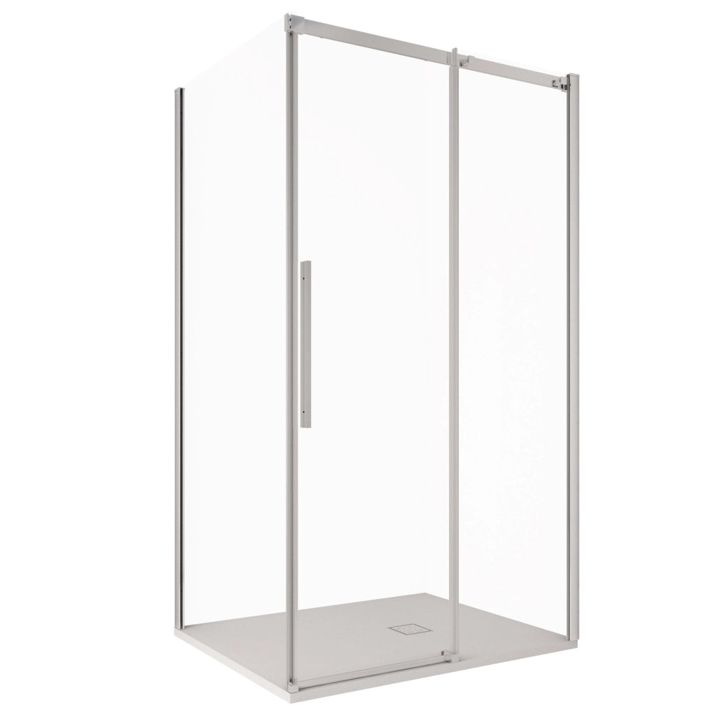 Box Doccia Angolare 80x140 cm 1 Anta Scorrevole in Cristallo Trasparente 8mm H200 Bonussi Eliane
