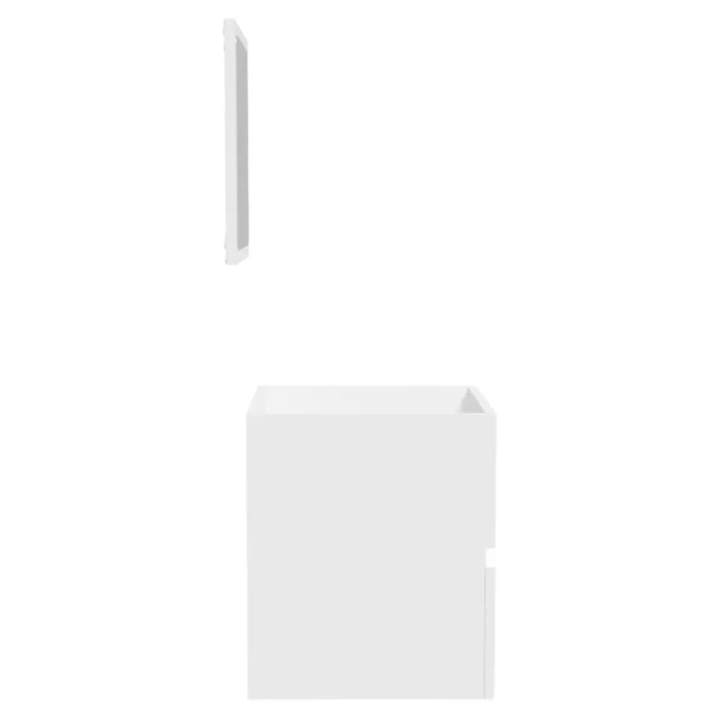 Mobile da Bagno con Specchio Bianco in Legno Multistrato