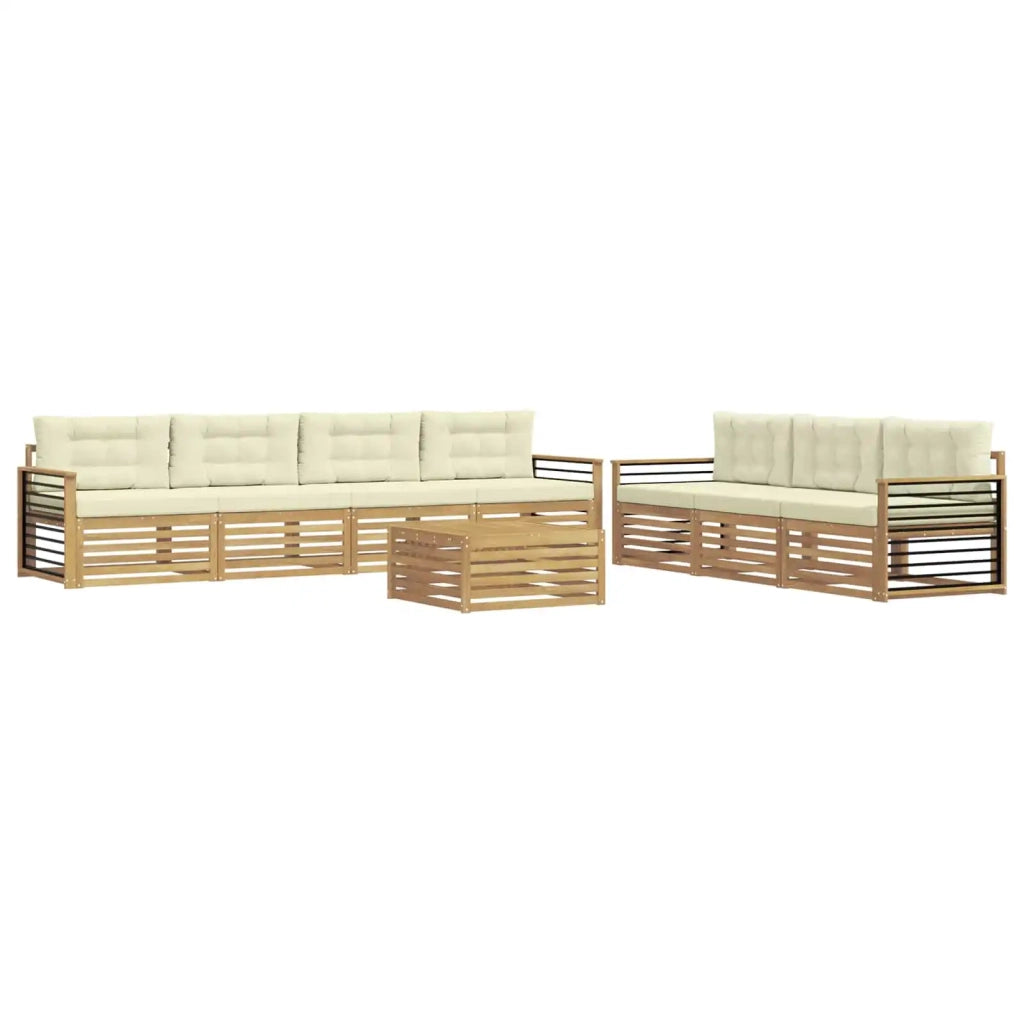 Set di divani da esterno 8 pcs Bianco e Crema 79 x 79 x 37 cm
