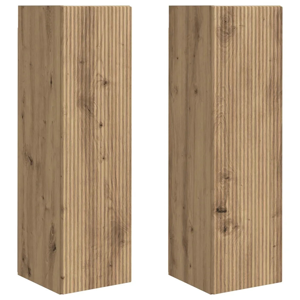 Mobile TV da parete 2 pcs Rovere Artigianale 30 x 31 x 100 cm 892328
