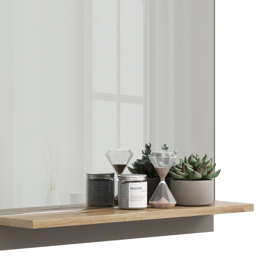 Vicco Specchio contenitore bagno Grigio 60 x 67 cm con ripiano