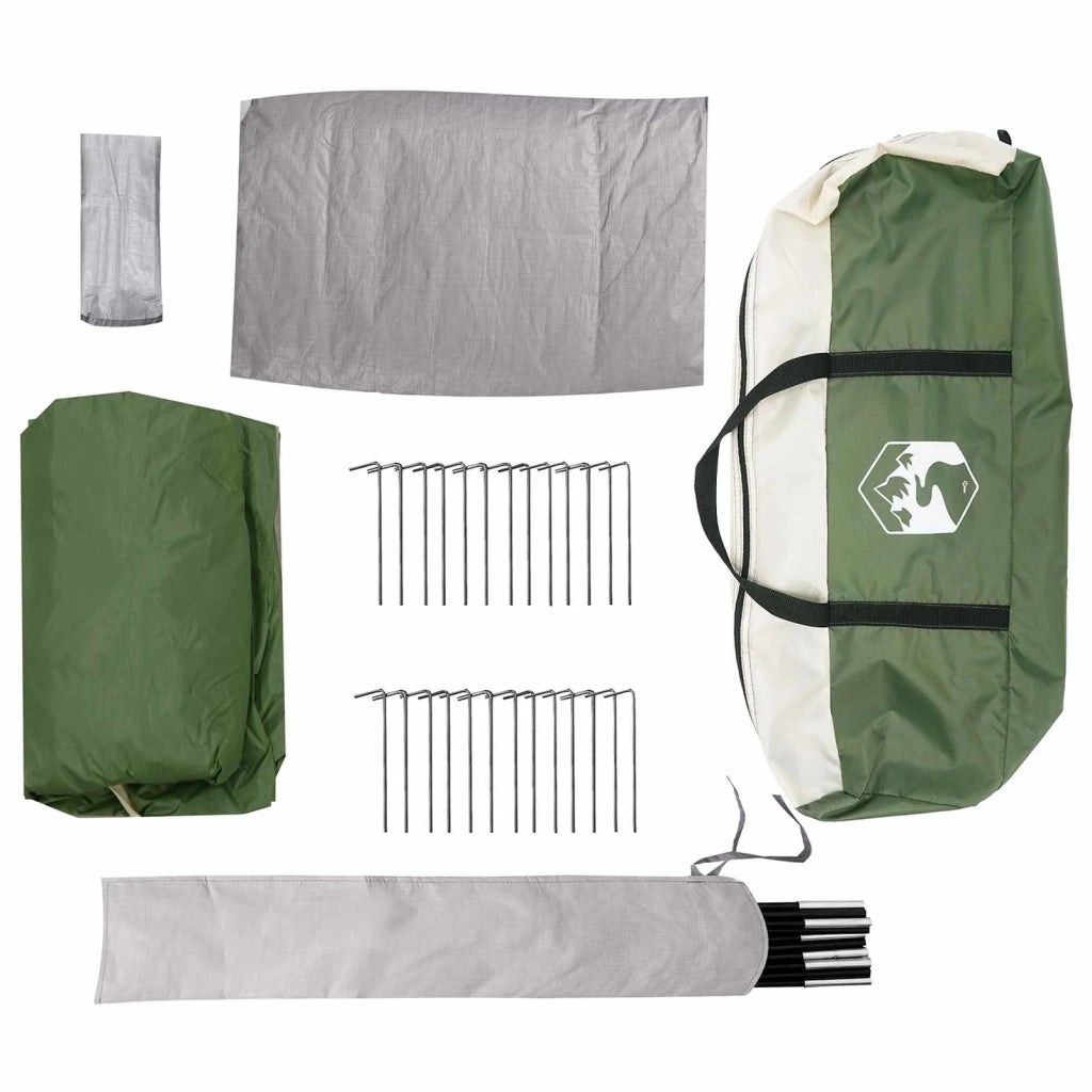 Tenda familiare con telo da pioggia resistente all'acqua Verde