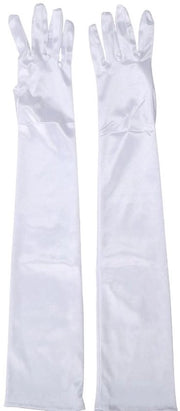 Manopole da sera 52 cm - Manopole satinee - Manopole eleganti da gala - Manopole da ballo - Manopole da matrimonio - Manopole da costume