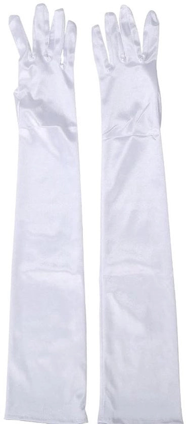 Manopole da sera 52 cm - Manopole satinee - Manopole eleganti da gala - Manopole da ballo - Manopole da matrimonio - Manopole da costume