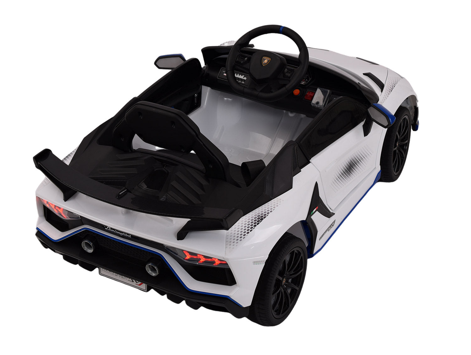 Macchina Elettrica per Bambini 12V con Licenza Lamborghini Aventador SVJ Small Bianca