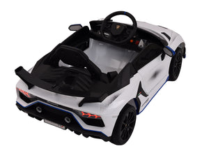 Macchina Elettrica per Bambini 12V con Licenza Lamborghini Aventador SVJ Small Bianca