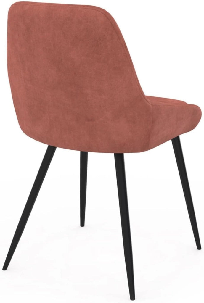 Set di 4 sedie THALYA in velluto terracotta con braccioli