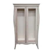 Vetrina classica bombata 2 porte in legno grezzo l.115 p.48 h.204 (3094) - Mobili 2G