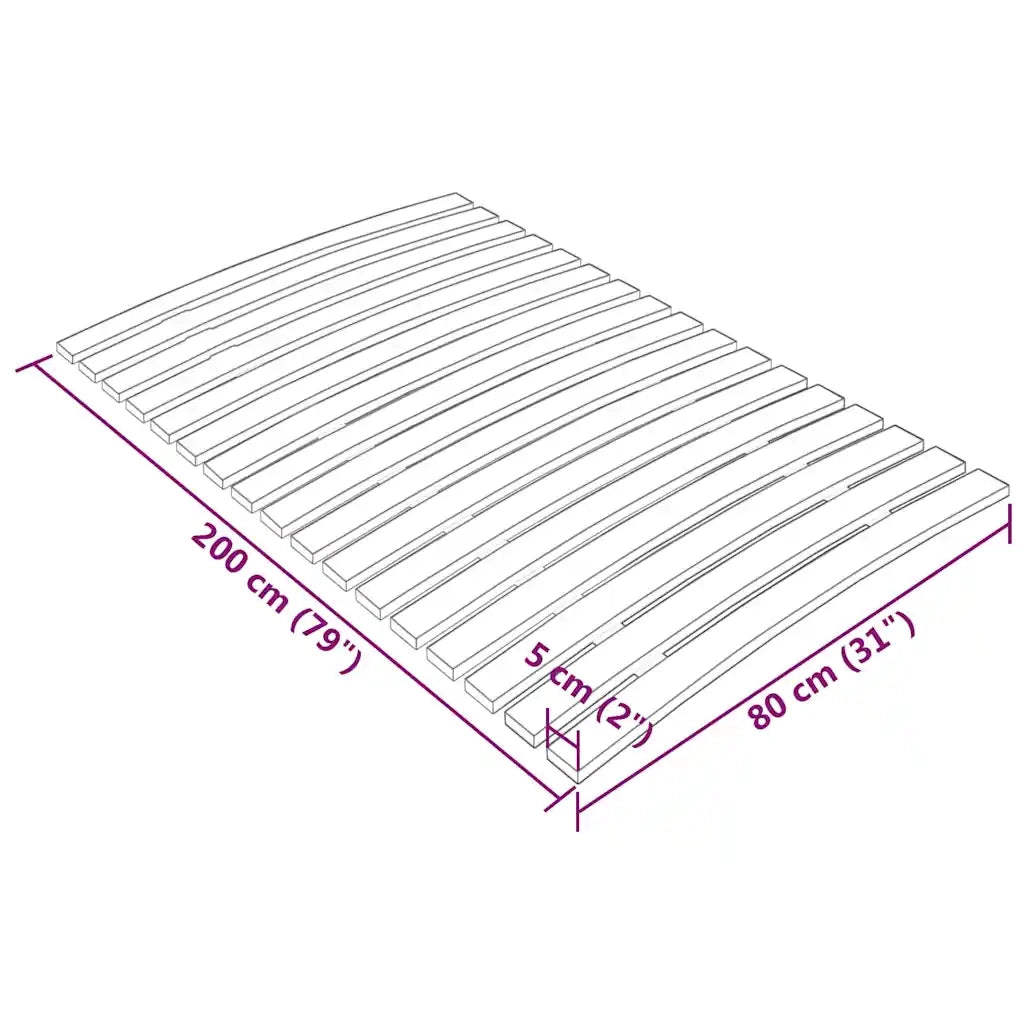 Rete di ricambio per letto con 17 doghe 80x200 cm 340071