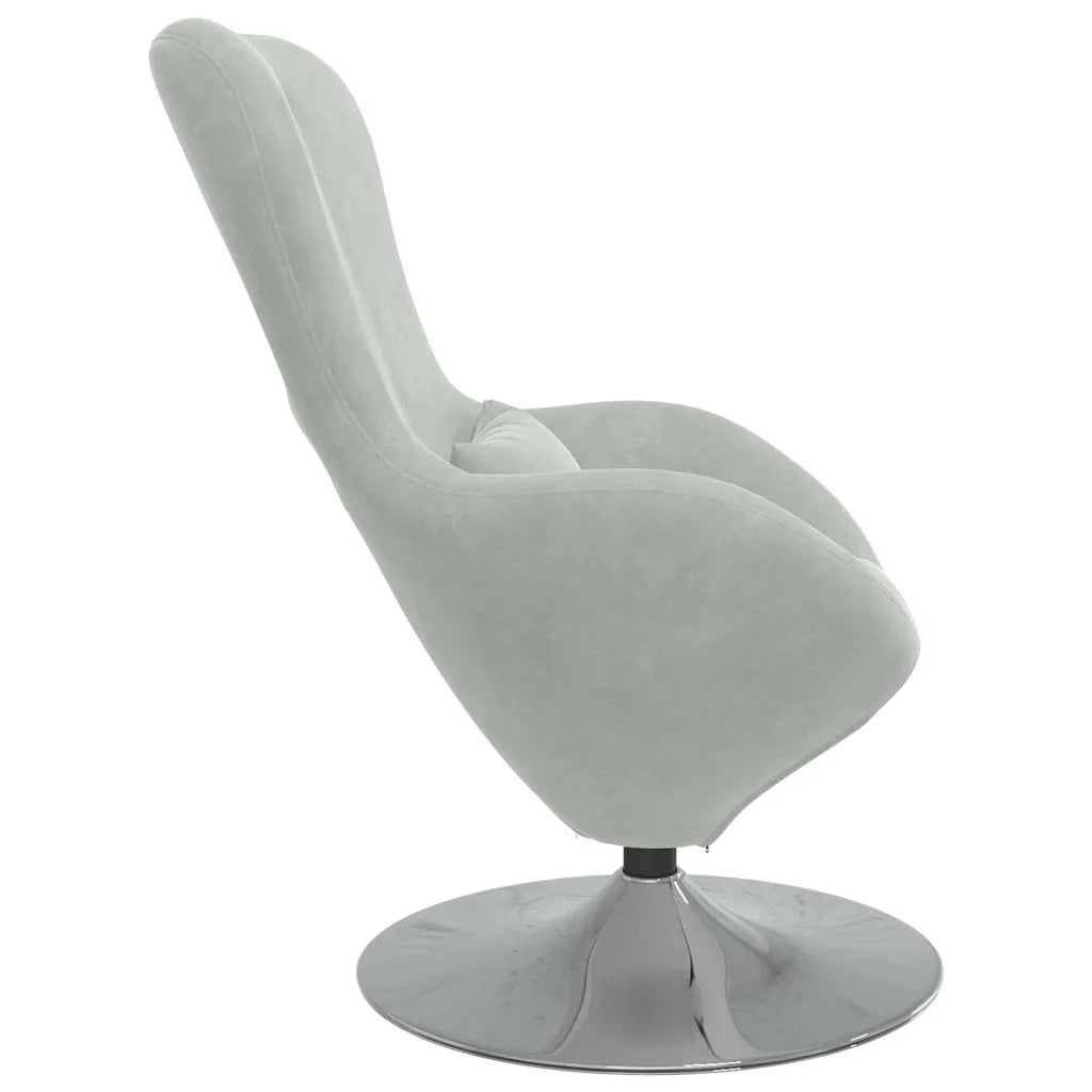 Divano Sedia-Poltrona uovo Grigio chiaro Velluto