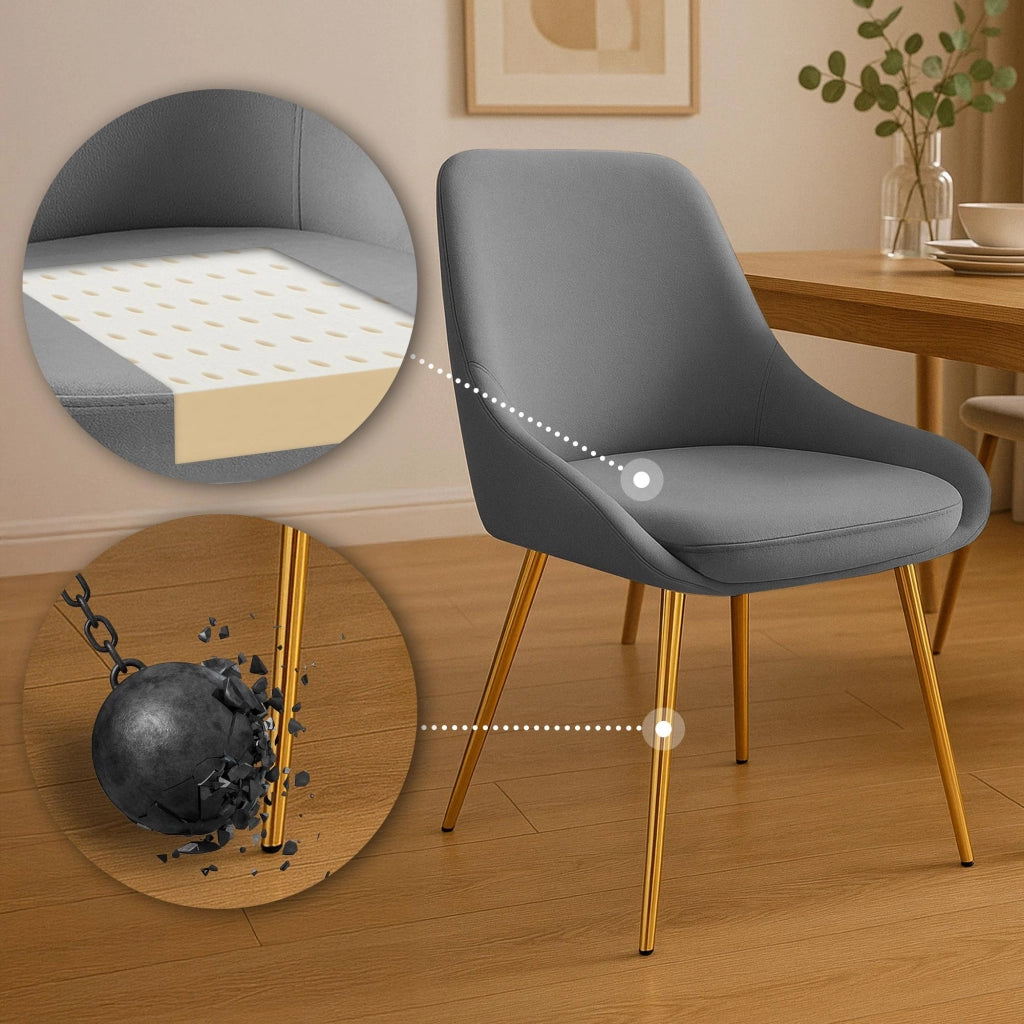Set di 2 sedie da pranzo Elmira velluto oro 1