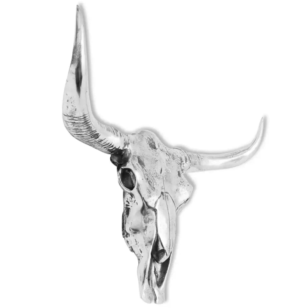 Decorazione Testa del Cranio a Parete in Alluminio Argento 243483