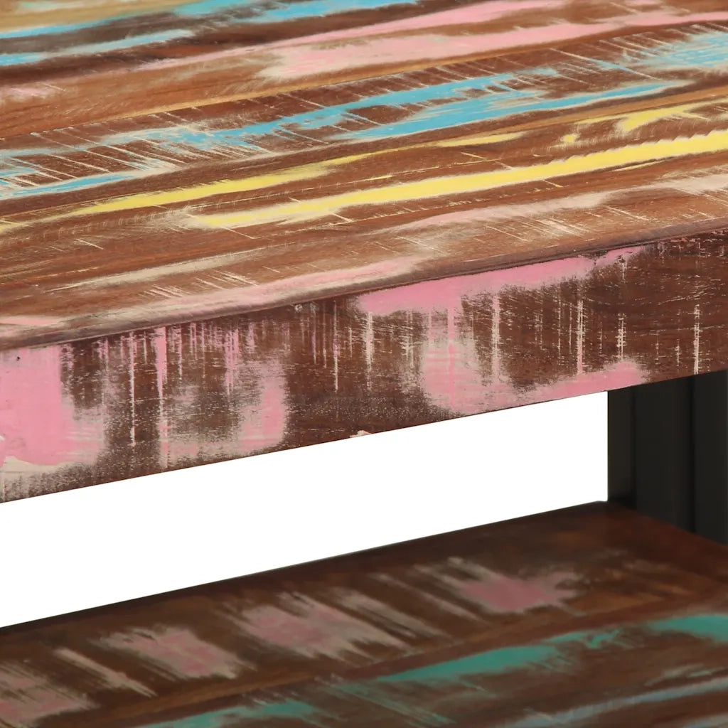 Tavolino Salotto Multicolore 70x50x38cm Legno Massello Recupero 4102720