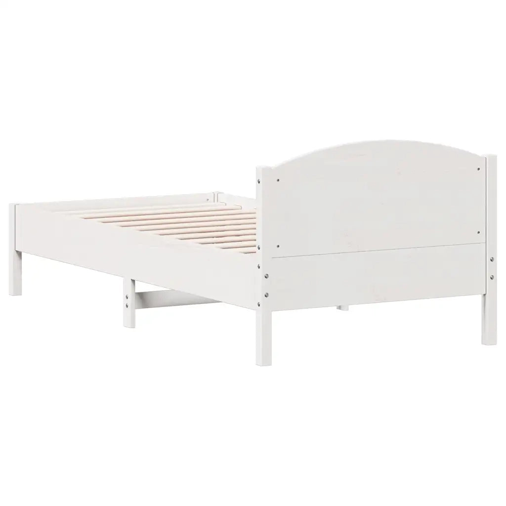 Giroletto senza Materasso Bianco 100x200 cm Legno Massello Pino 842615