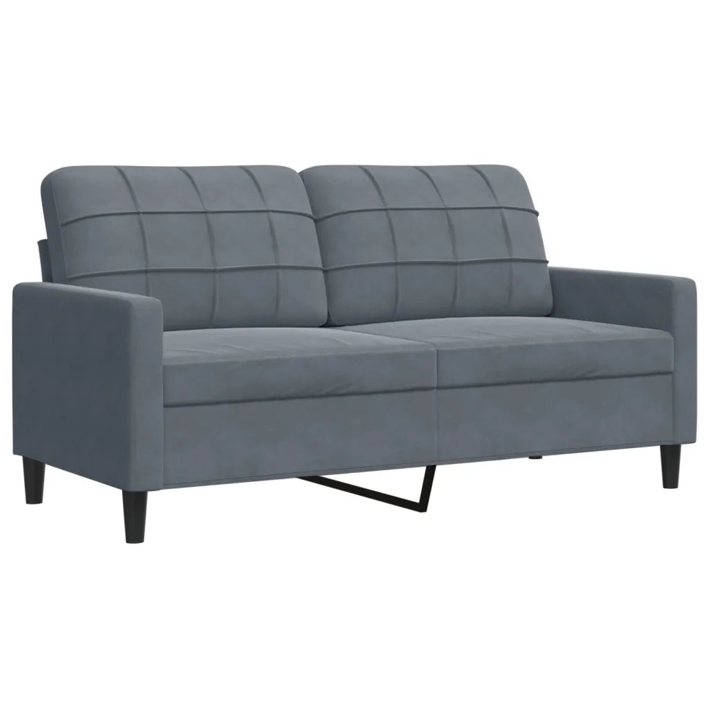 Set di Divani 2 pz con Cuscini e Rinforzi Grigio Scuro Velluto 3278492