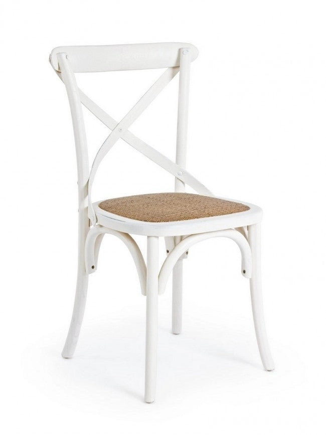 Sedia Cross Bianco in Legno