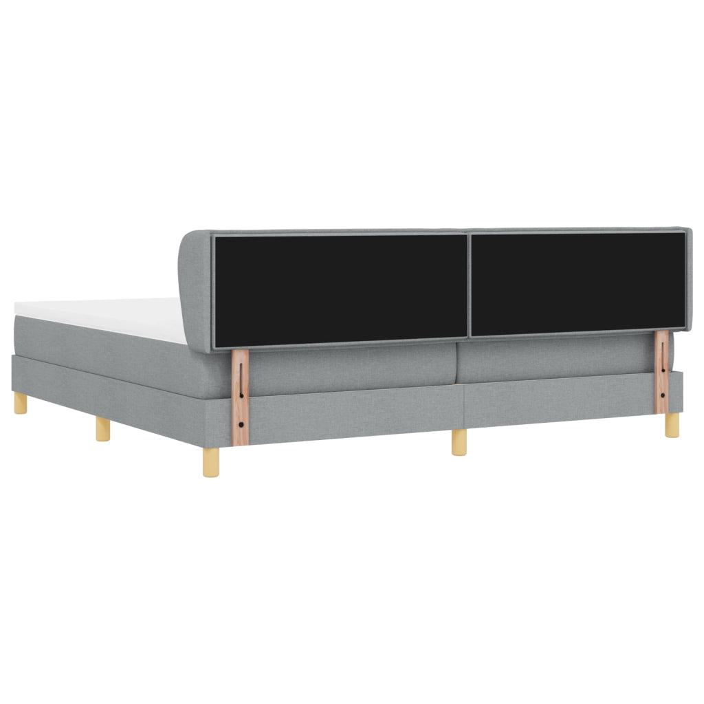 Letto con Box Spring e Materasso - Grigio Chiaro, 200x200 cm, Tessuto