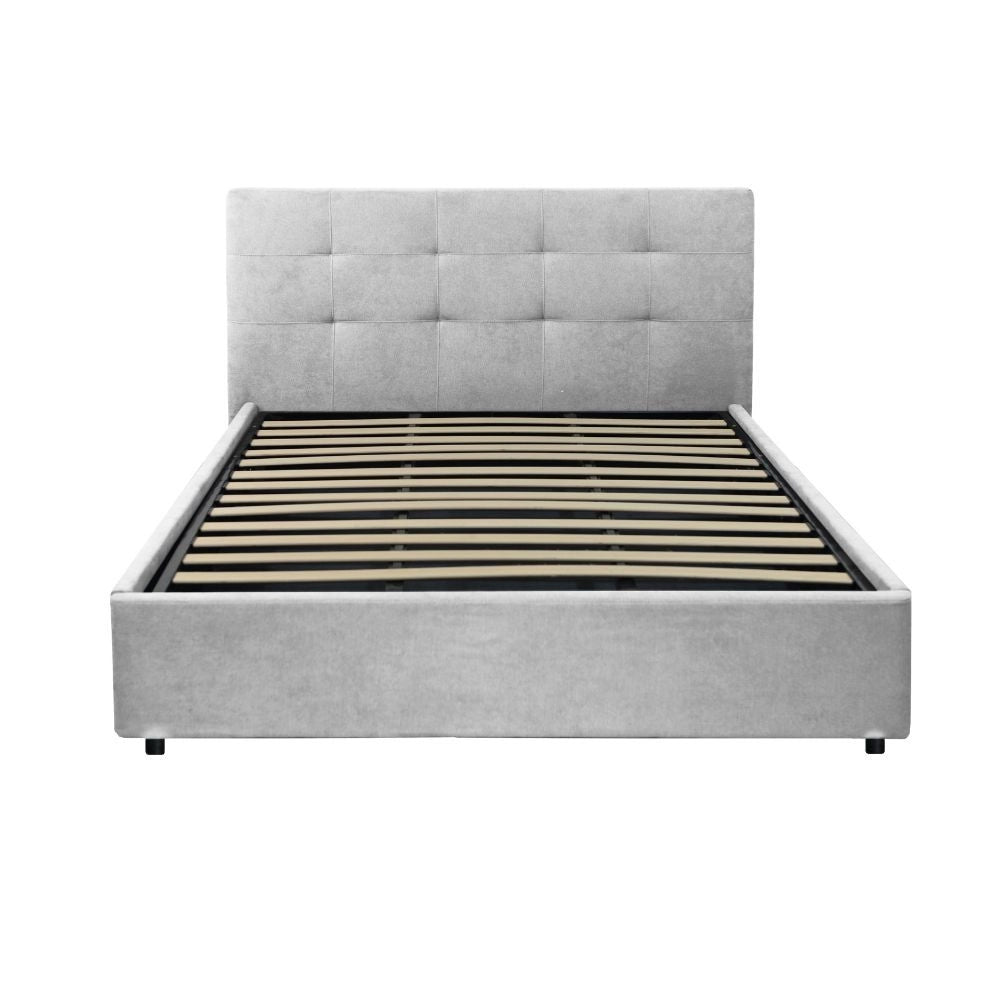 Letto matrimoniale Ascoli contenitore in tessuto Enjoy 20 grigio chiaro
