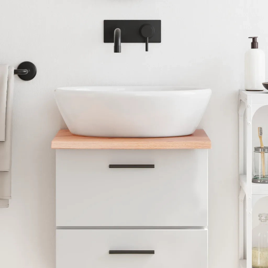 Piano Bagno Marrone Chiaro 40x60x2 cm Legno Massello Trattato CFW2011673