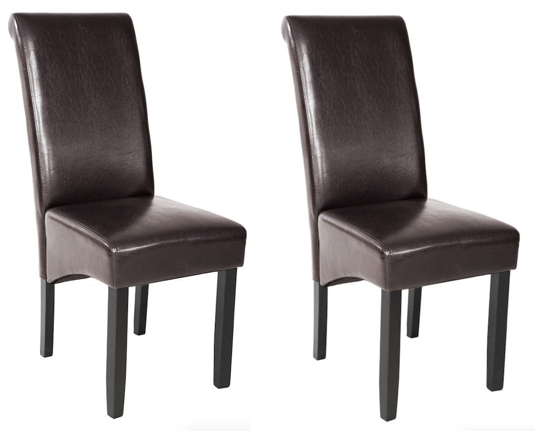 Set di 2 sedie per soggiorno cucina sala da pranzo marrone scuro 08_0000455