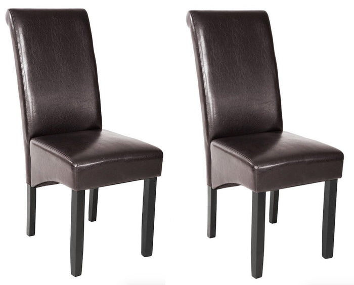 Set di 2 sedie per soggiorno cucina sala da pranzo marrone scuro 08_0000455