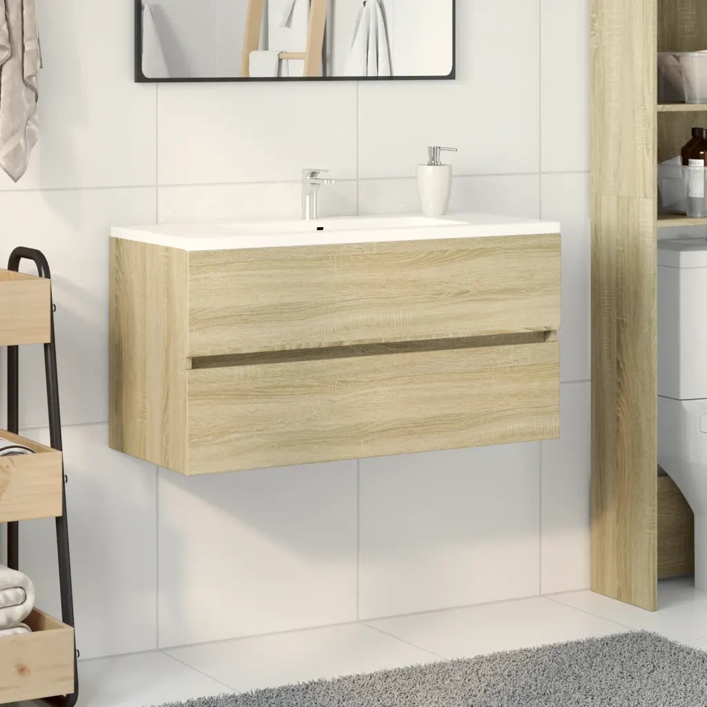 Mobile Lavabo Rovere Sonoma 90x38,5x45 cm in Legno Multistrato 849638