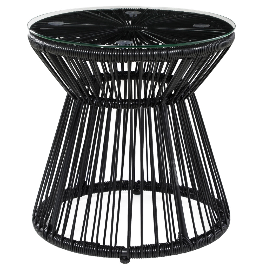 Tavolino da giardino in PE rattan ¨C zephmum ¨C nero 40x40x42