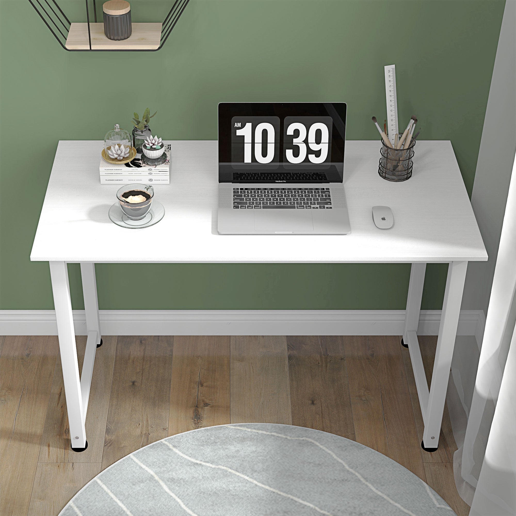 Scrivania per Computer 120x60x76 cm con Piedini Regolabili Bianco