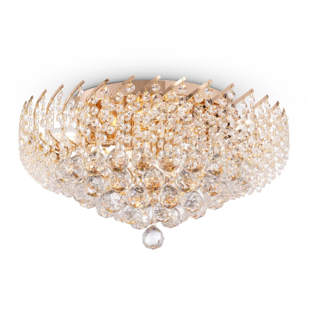 Maytoni Plafoniera contemporanea Karolina 9 luci E14 oro metallo cristallo