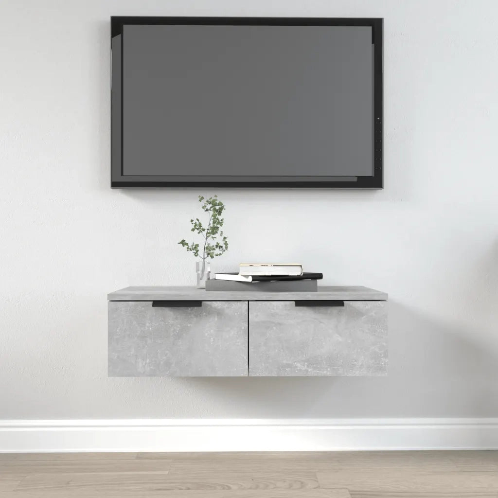 Armadietto a Muro | Mobile a Parete Grigio Cemento 68x30x20 cm Legno Multistrato