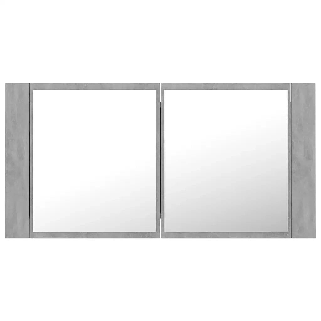 Armadietto a Specchio | Armadio da bagno con Luci LED Grigio Cemento in Acrilico