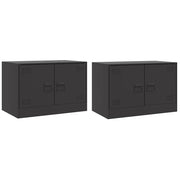 Mobili TV 2 pz | Armadietto TV | Mobile Porta TV Neri 67x39x44 cm in Acciaio