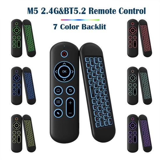 M5 2.4G 7-Geschikt per colore per dispositivo wireless aereo, tastiera e telecomando Adatto per box TV Android e sistemi Windows