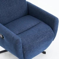 Poltrona relax reclinabile con base girevole e schienale regolabile, 67x80.5x110 cm, Blu