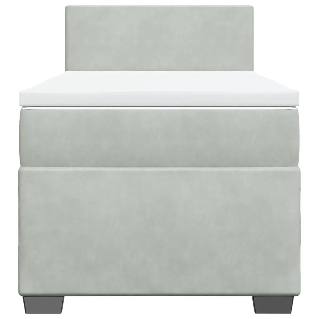 Giroletto a Molle con Materasso-Struttura Letto Grigio Chiaro 80x200 cm Velluto 197956