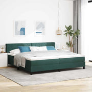 Letto a molle con materasso Verde Scuro 200 x 200 cm Poliestere 3341543