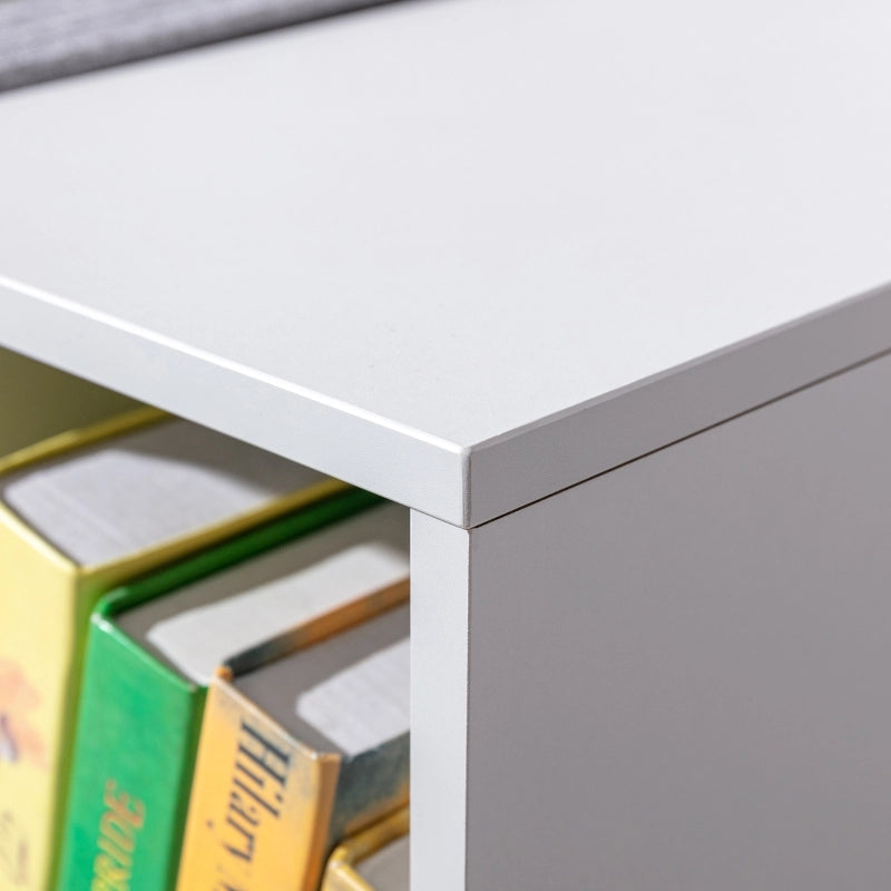 Libreria per bambini con 6 scomparti e cuscini, 103 x 30 x 62 cm, grigia