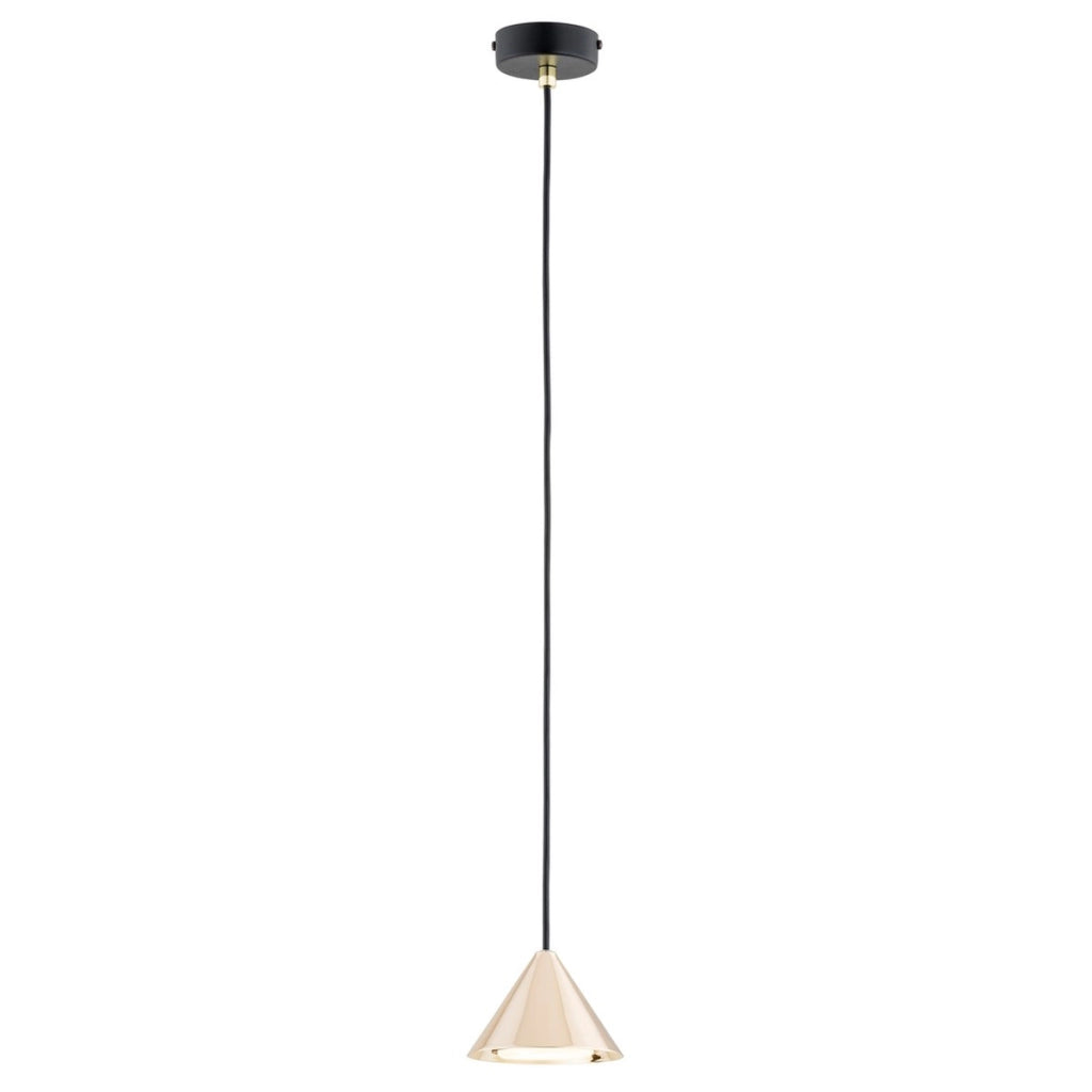 Lampada a sospensione ELIT in acciaio nero opaco e oro
