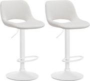Set di 2 sgabelli da bar Camden velluto bianco 1