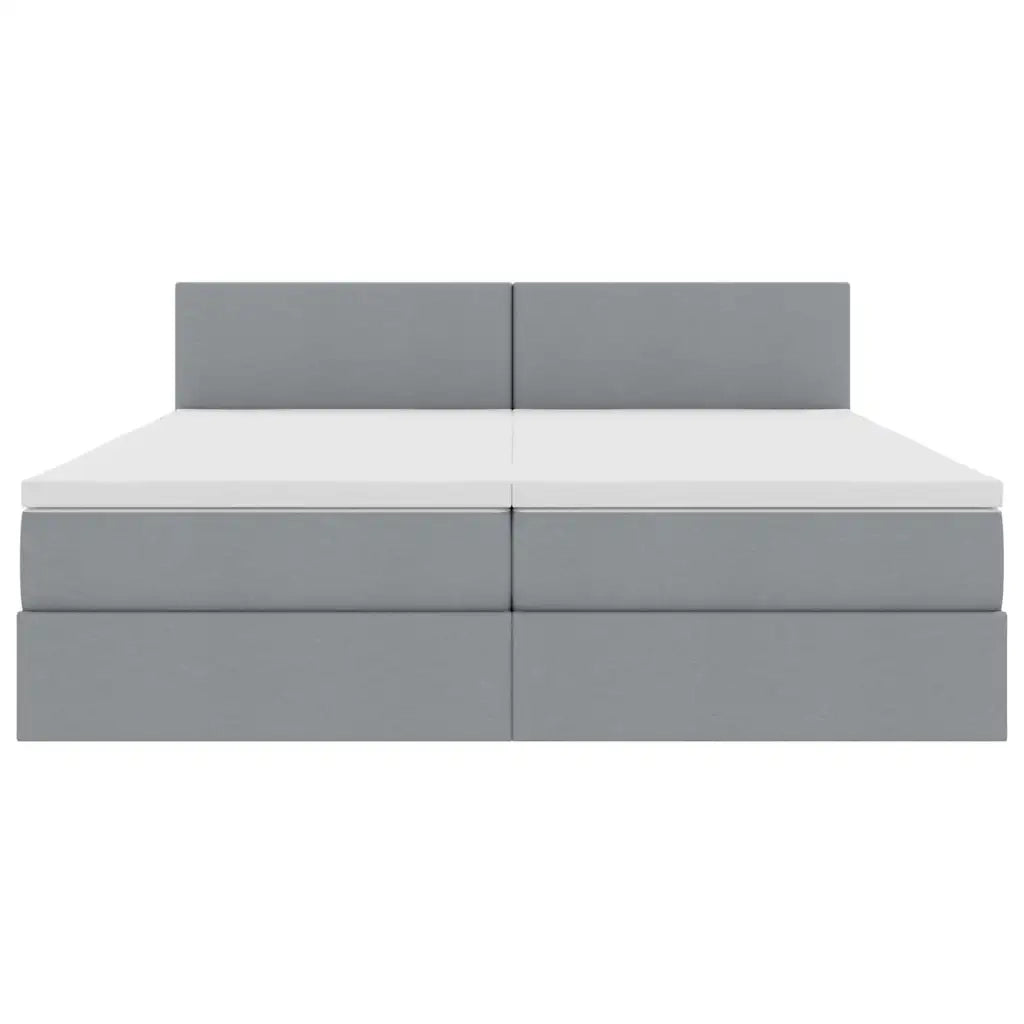 Letto con Contenitore con materasso Grigio chiaro 200 x 200 cm