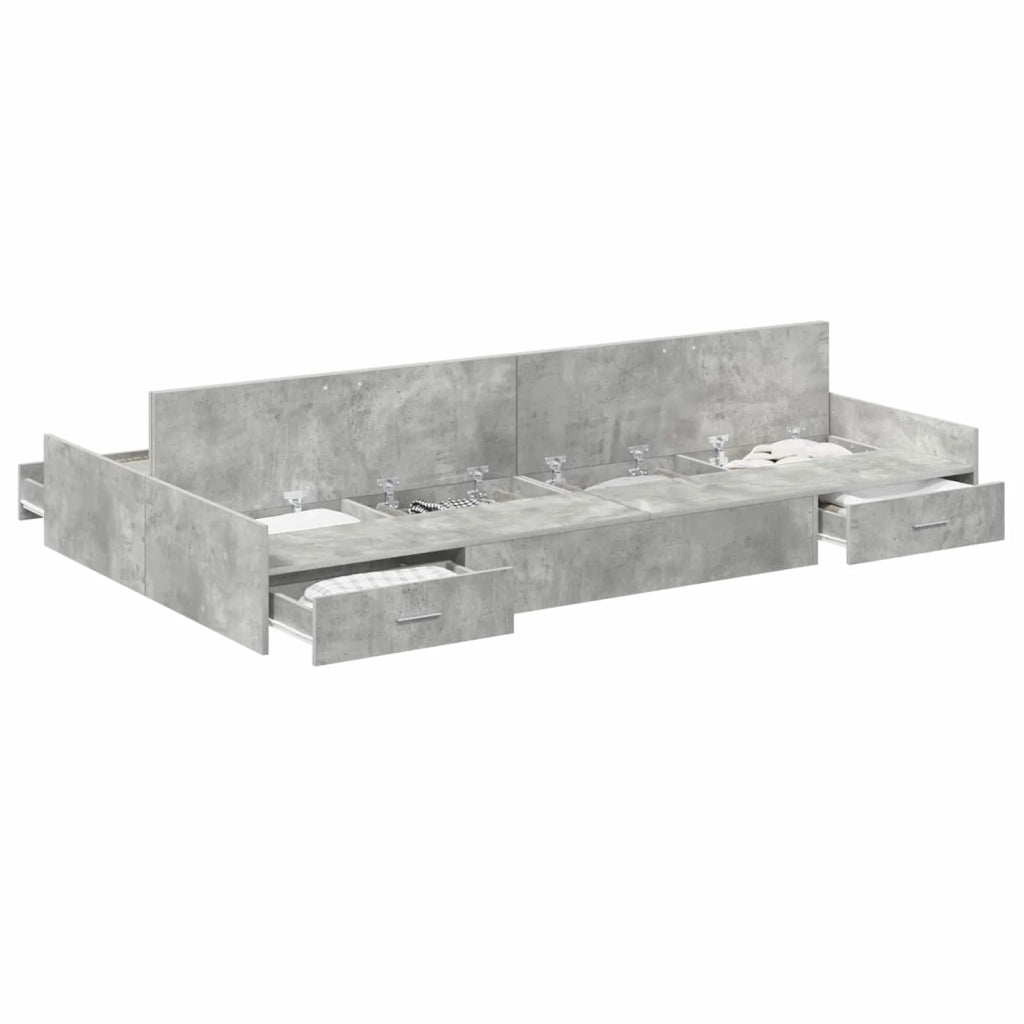 Struttura letto con contenitore Grigio cemento 120 x 200 cm 3335304