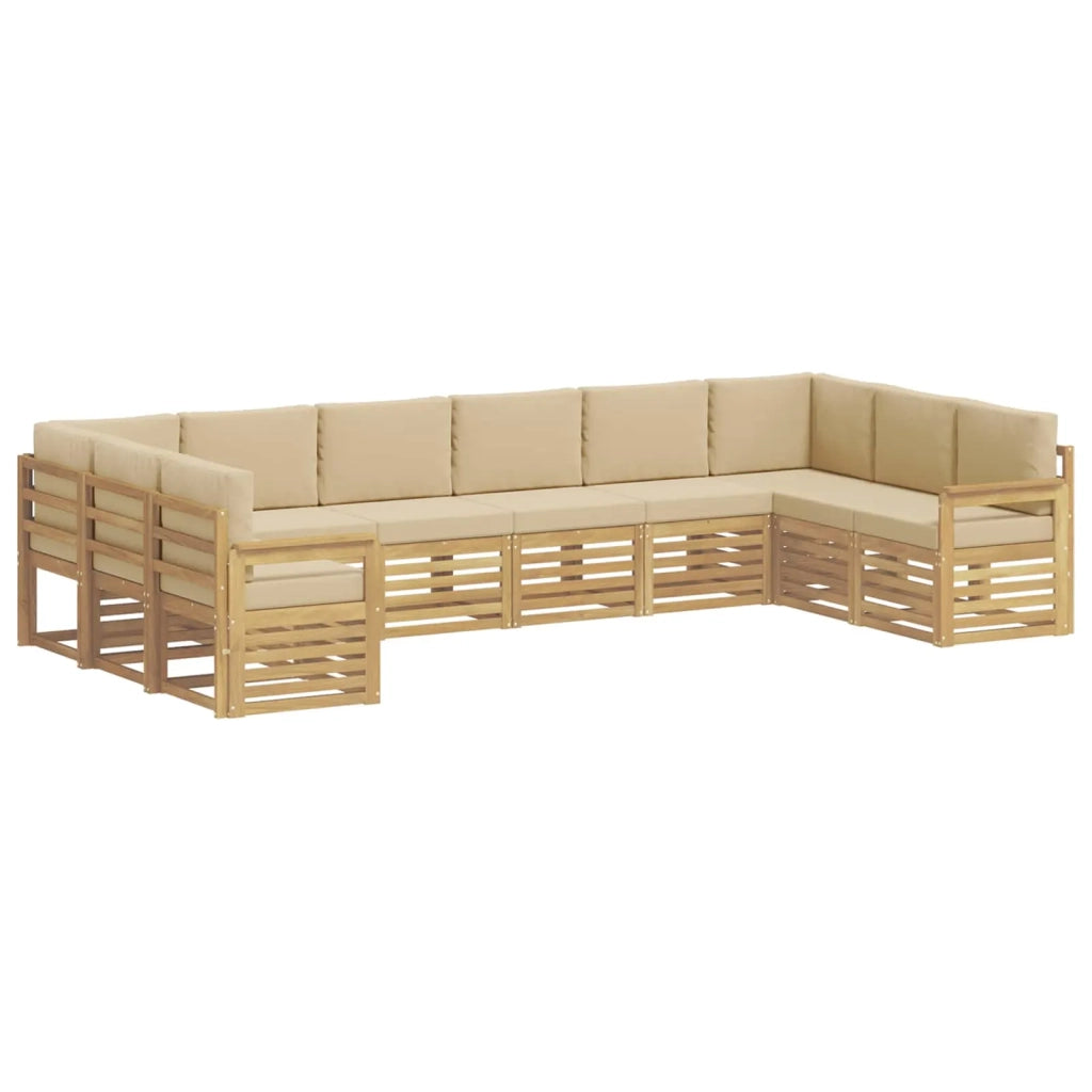 Set di divani da esterno 7 pcs Bianco e Beige