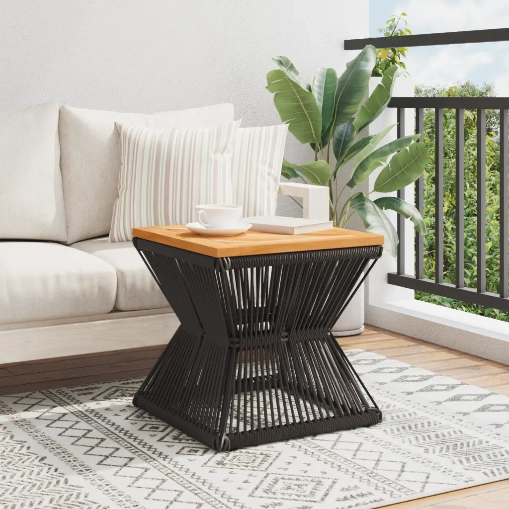 Tavolino da salotto | Tavolino da caff¨¨ | Tavolino da Soggiorno Base in Filo Metallico Nero 38x38x38cm Massello Acacia