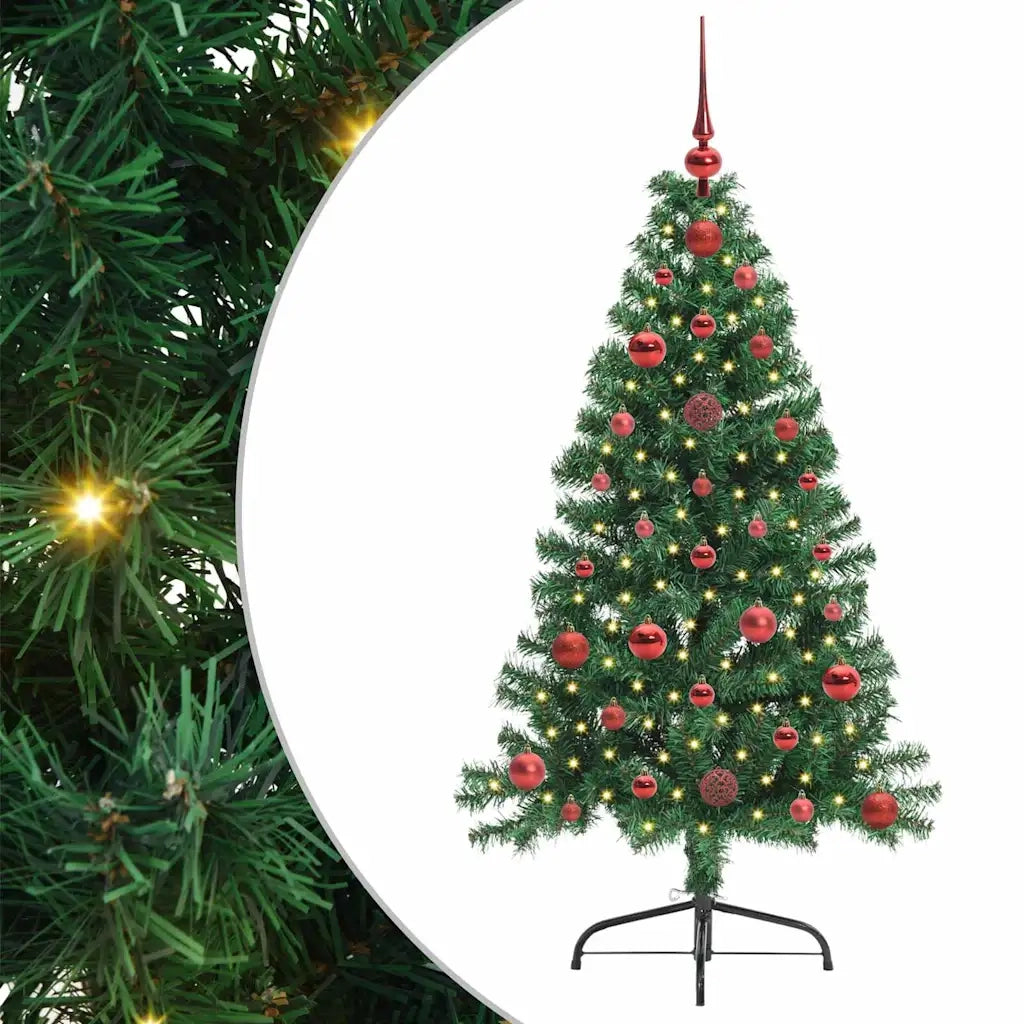 Albero di Natale | Decorazioni natalizie artificiale con luci integrate Verde 120 cm