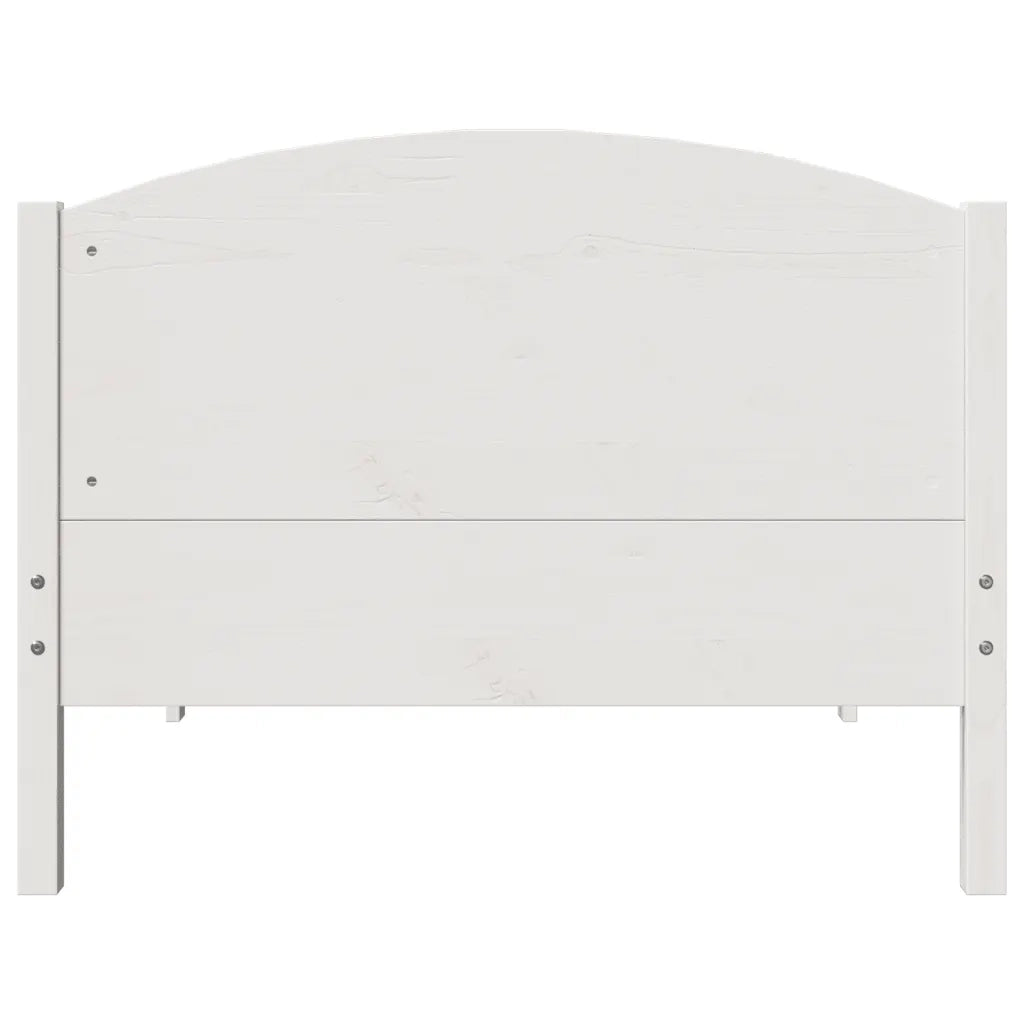 Letto senza Materasso Bianco 90x200 cm Legno Massello di Pino