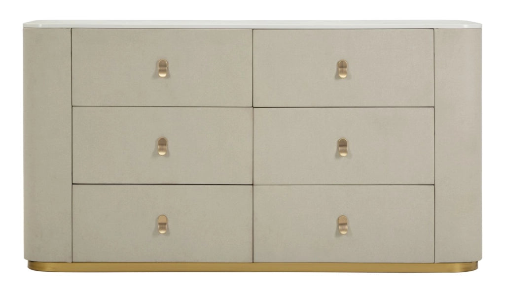 Comò Beauty 140x45x76 cm in Pino e MDF e Metallo