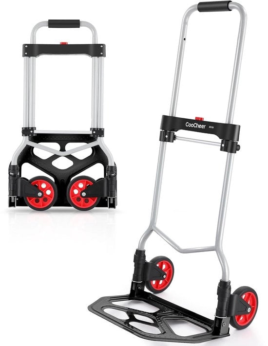 Carrello in alluminio pieghevole - capacità di carico 100 kg - progettato per risparmiare spazio