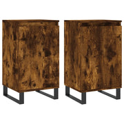 Credenze 2 pz | Madia | Buffet da pranzo | Armadio da pranzo Rovere Fumo 40x35x70 cm in Legno Multistrato