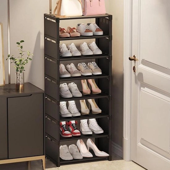 Sistema di conservazione con 8 livelli di stoccaggio verticale spaziale per scarpe per ingresso cameretta bagno corridoio